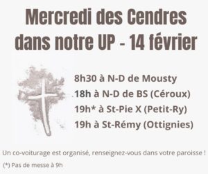 Horaire Mercredi des Cendres